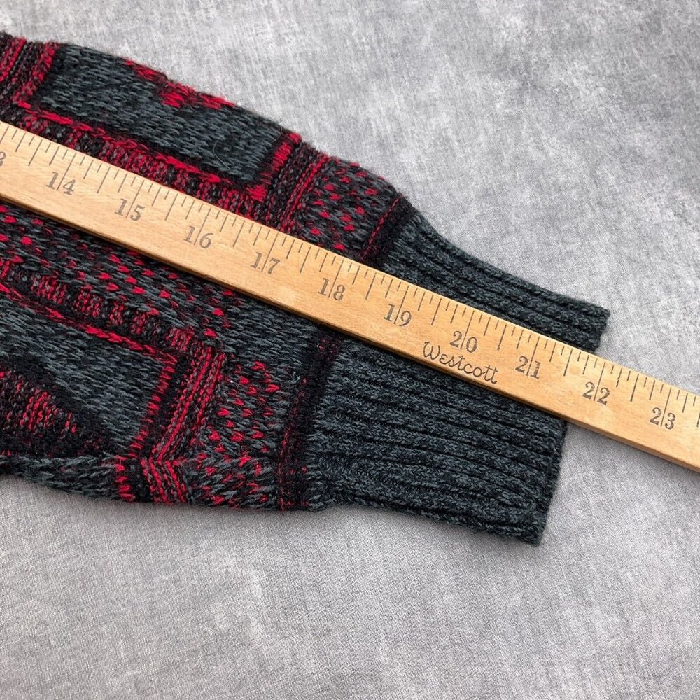 Todays News Sweater Men Large 42 Red Gray Black‎ Diamond Acrylic 80s 90s VTG - Picture 7 of 11